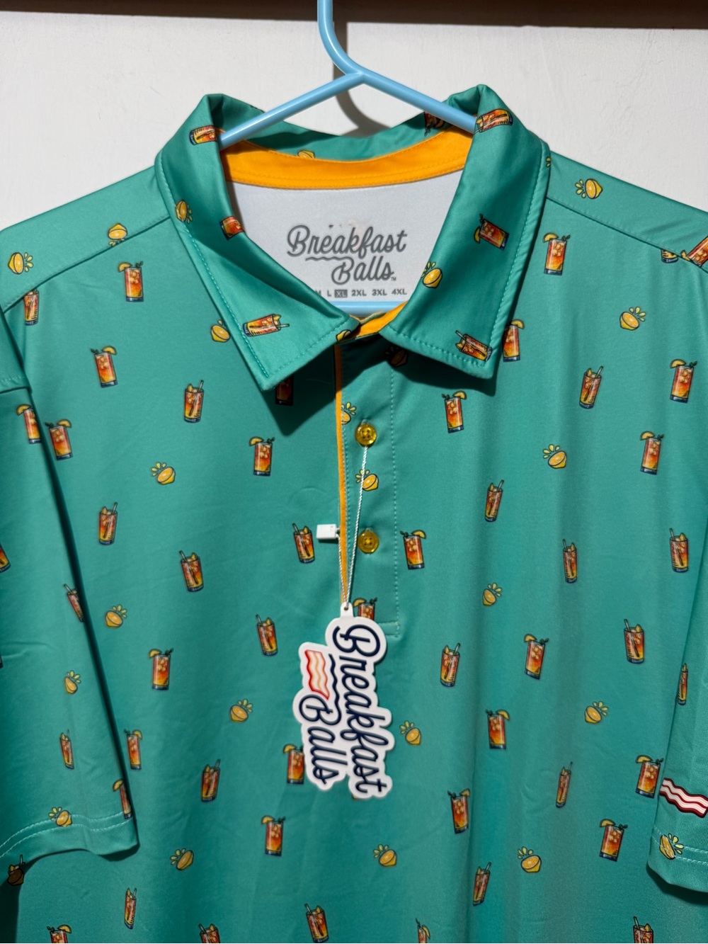 RSVLTS Breakfast Balls Polo Shirt "Palms Away" Men's XL NWOT
